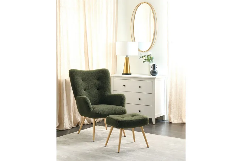 Öronlappsfåtölj Vejle - Vit, Svart - Möbler - Stolar & fåtöljer - Fåtölj - Öronlappsfåtölj