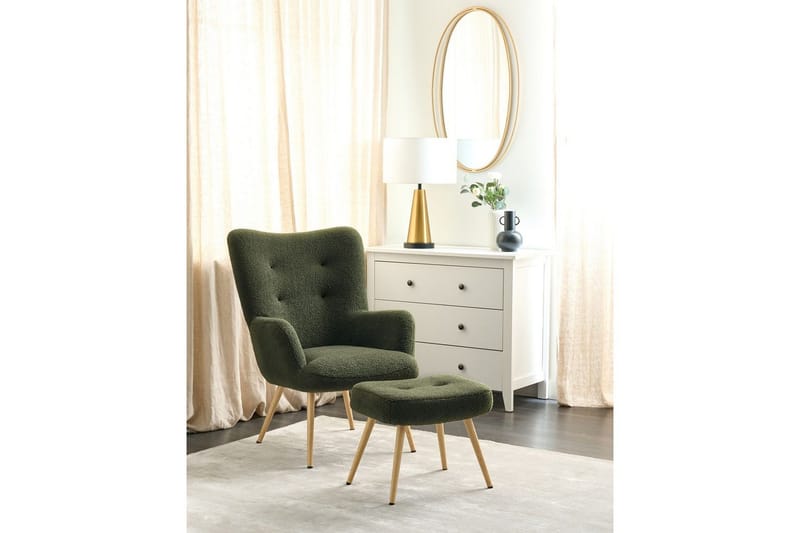 Öronlappsfåtölj Vejle - Vit, Svart - Möbler - Stolar & fåtöljer - Fåtölj - Öronlappsfåtölj