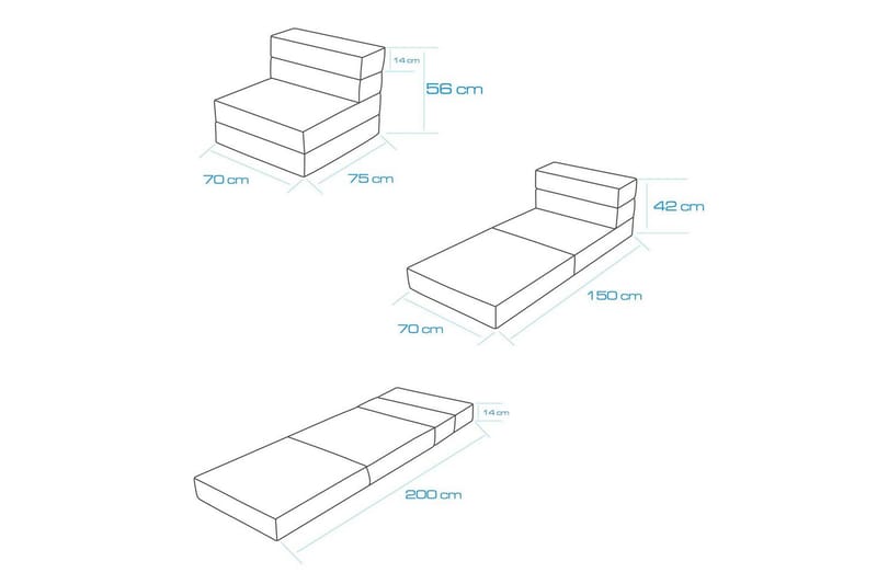 1-sits bäddsoffa Maroubridge Grå - Grå - Möbler - Stolar & fåtöljer - Fåtölj - Bäddfåtölj