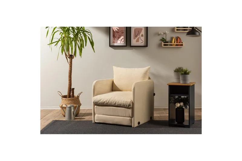 1-sits bäddsoffa Rubby Grädde - Grädde - Möbler - Stolar & fåtöljer - Fåtölj - Bäddfåtölj