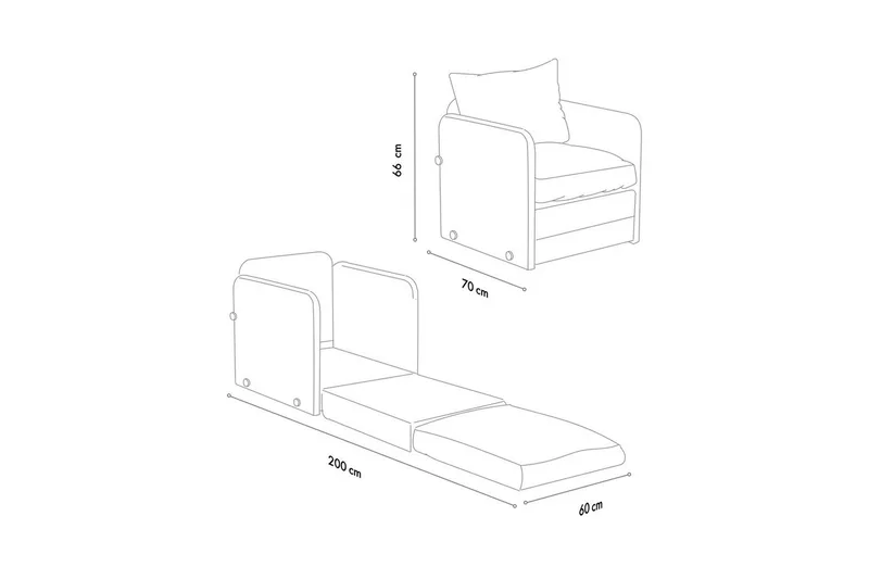 1-sits bäddsoffa Rubby Grädde - Grädde - Möbler - Stolar & fåtöljer - Fåtölj - Bäddfåtölj