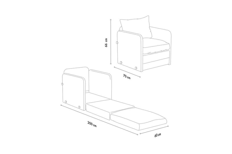 1-sits bäddsoffa Rubby Grå - Grå - Möbler - Stolar & fåtöljer - Fåtölj - Bäddfåtölj