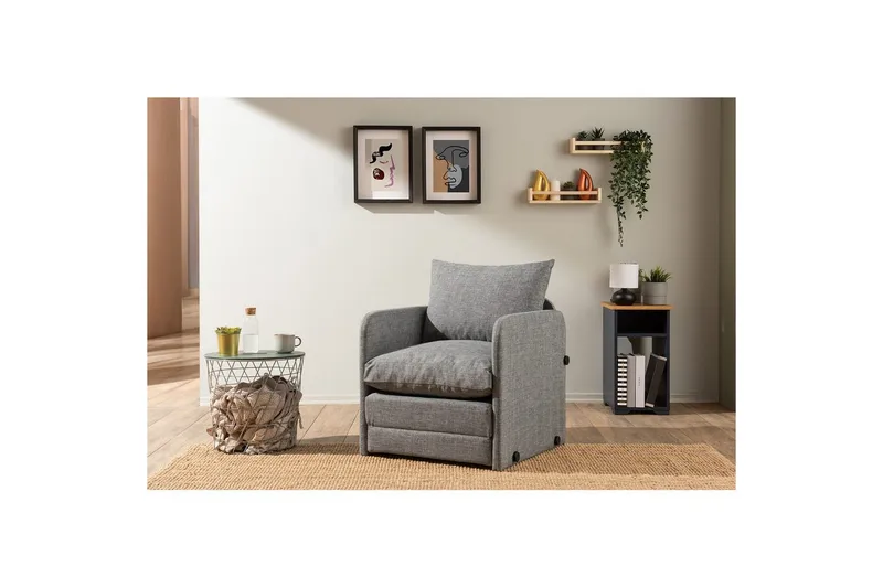 1-sits bäddsoffa Rubby Ljusgrå - Ljusgrå - Möbler - Stolar & fåtöljer - Fåtölj - Bäddfåtölj
