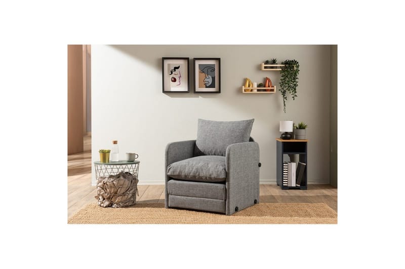 1-sits bäddsoffa Rubby Ljusgrå - Ljusgrå - Möbler - Stolar & fåtöljer - Fåtölj - Bäddfåtölj