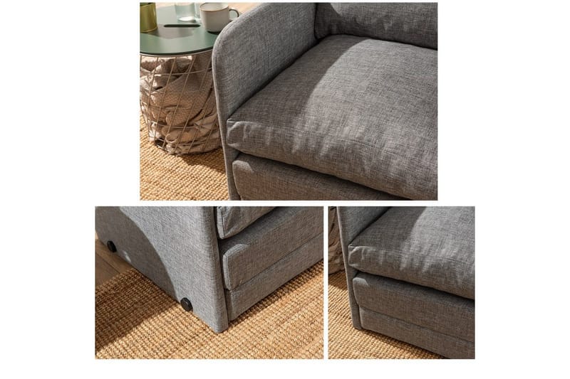 1-sits bäddsoffa Rubby Ljusgrå - Ljusgrå - Möbler - Stolar & fåtöljer - Fåtölj - Bäddfåtölj