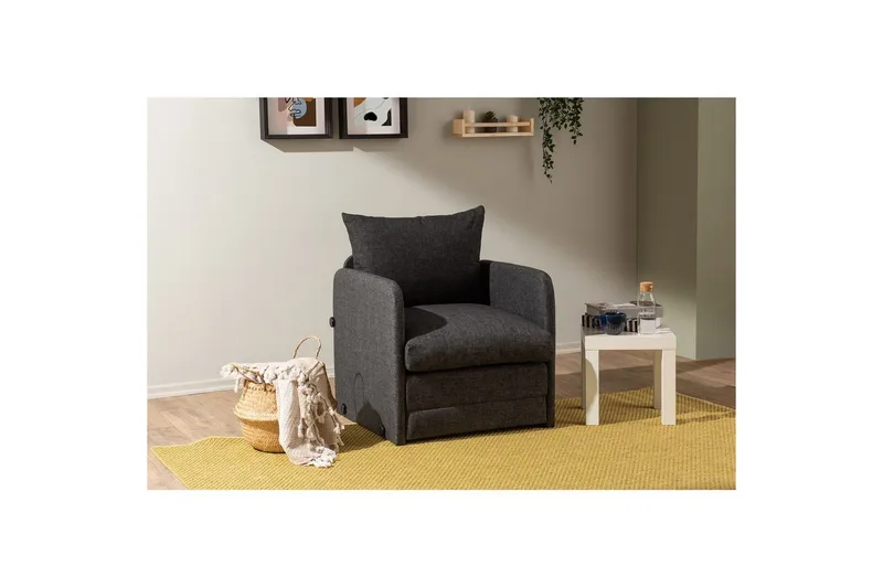 1-sits bäddsoffa Rubby Mörkgrå - Mörkgrå - Möbler - Stolar & fåtöljer - Fåtölj - Bäddfåtölj