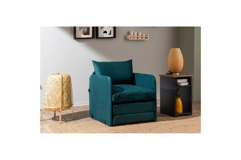 1-sits bäddsoffa Rubby Petrolgrön - Petrolgrön - Möbler - Stolar & fåtöljer - Fåtölj - Bäddfåtölj