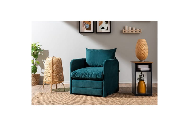 1-sits bäddsoffa Rubby Petrolgrön - Petrolgrön - Möbler - Stolar & fåtöljer - Fåtölj - Bäddfåtölj