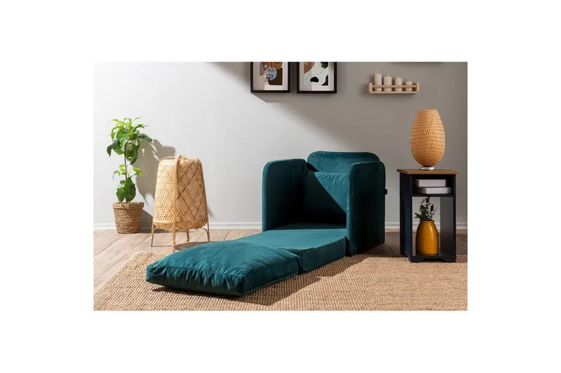 1-sits bäddsoffa Rubby Petrolgrön - Petrolgrön - Möbler - Stolar & fåtöljer - Fåtölj - Bäddfåtölj