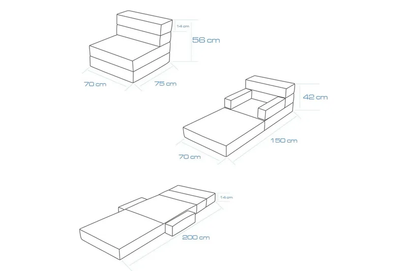 1-sits bäddsoffa Yoraemere Grå - Ljusgrå - Möbler - Stolar & fåtöljer - Fåtölj - Bäddfåtölj