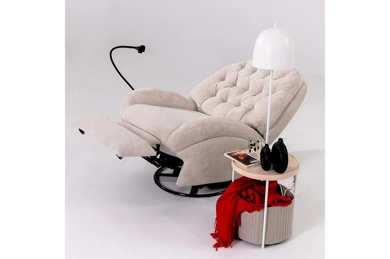 Adesis Reclinerfåtölj Elektrisk - Krämvit - Möbler - Stolar & fåtöljer - Fåtölj - Biofåtölj & reclinerfåtölj