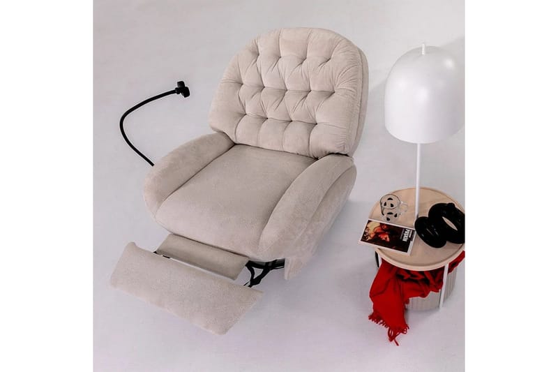 Adesis Reclinerfåtölj Elektrisk - Krämvit - Möbler - Stolar & fåtöljer - Fåtölj - Liggfåtölj