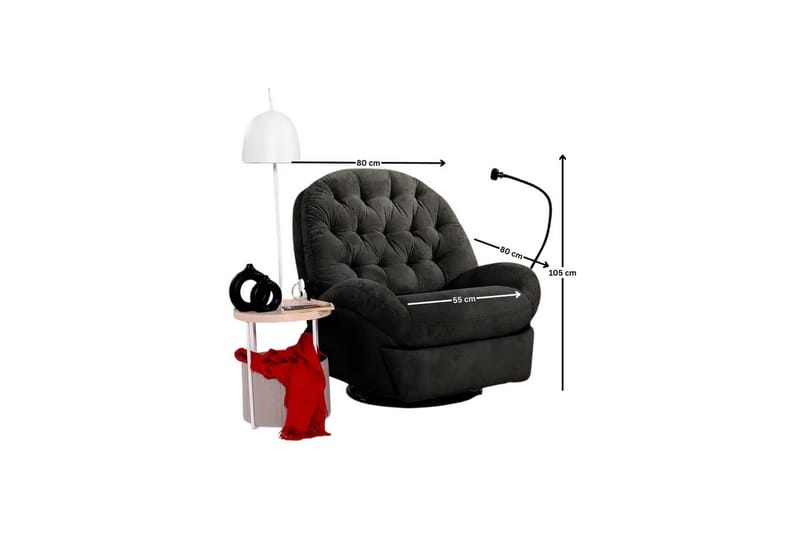 Adesis Reclinerfåtölj Elektrisk - Svart - Möbler - Stolar & fåtöljer - Fåtölj - Biofåtölj & reclinerfåtölj