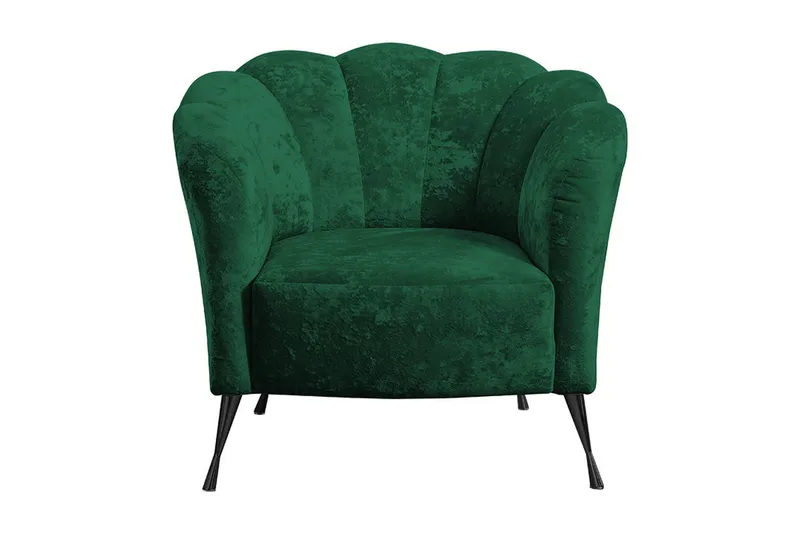 Adrial Fåtölj - Sammet/Grön/Svart Krom - Möbler - Stolar & fåtöljer - Fåtölj