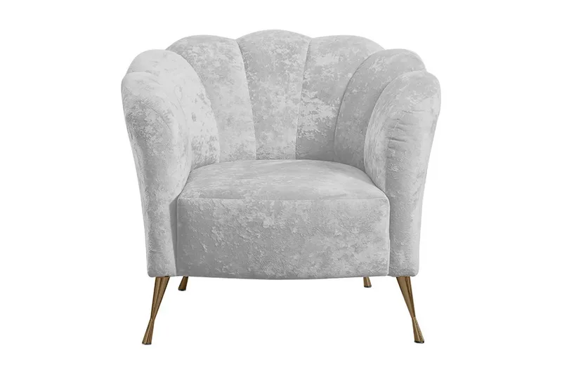Adrial Fåtölj - Sammet/Vit/Guld - Möbler - Stolar & fåtöljer - Fåtölj