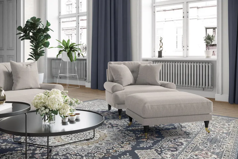 Andrew Loveseat - Beige/Mässing - Möbler - Stolar & fåtöljer - Fåtölj
