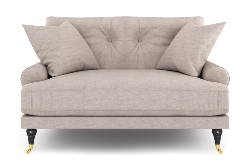 Andrew Loveseat - Beige/Mässing - Fåtölj