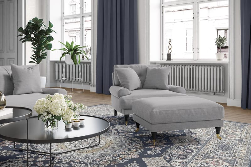 Andrew Loveseat - Ljusgrå/Krom - Möbler - Stolar & fåtöljer - Fåtölj