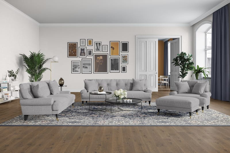 Andrew Loveseat - Ljusgrå/Krom - Möbler - Stolar & fåtöljer - Fåtölj