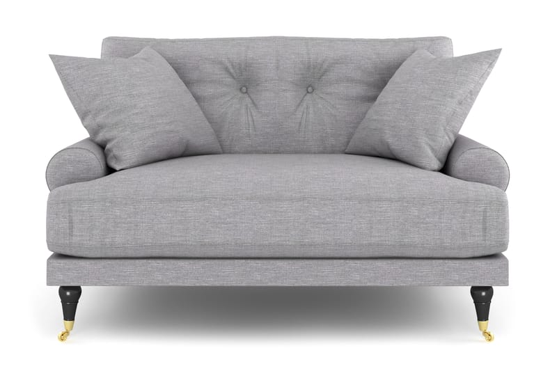 Andrew Loveseat - Ljusgrå/Mässing - Fåtölj