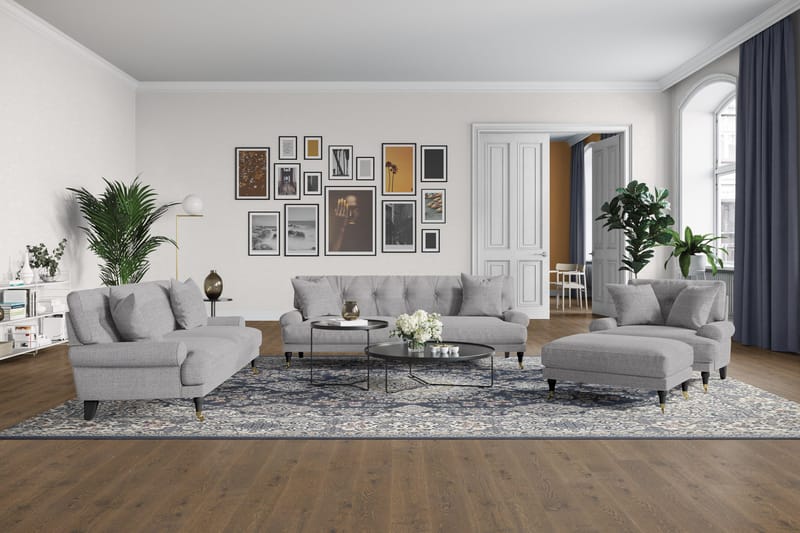 Andrew Loveseat - Ljusgrå/Mässing - Möbler - Stolar & fåtöljer - Fåtölj