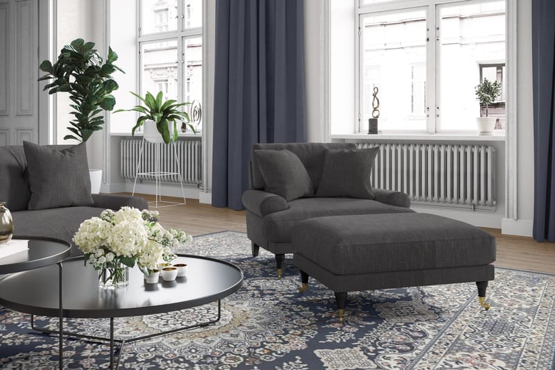 Andrew Loveseat - Mörkgrå/Krom - Möbler - Stolar & fåtöljer - Fåtölj