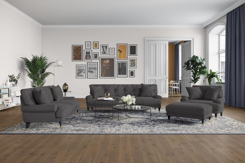 Andrew Loveseat - Mörkgrå/Mässing - Möbler - Stolar & fåtöljer - Fåtölj