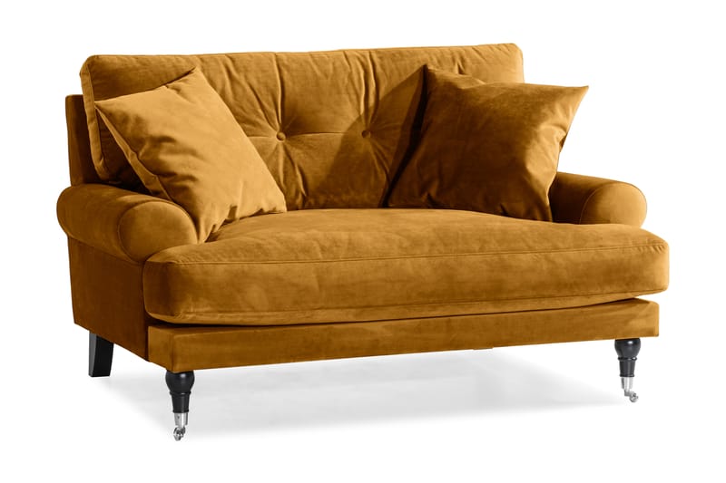 Andrew Loveseat Sammet - Amber/Krom - Fåtölj