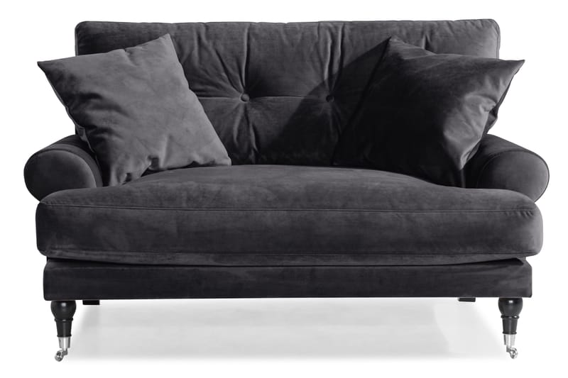Andrew Loveseat Sammet - Mörkgrå/Krom - Möbler - Stolar & fåtöljer - Fåtölj