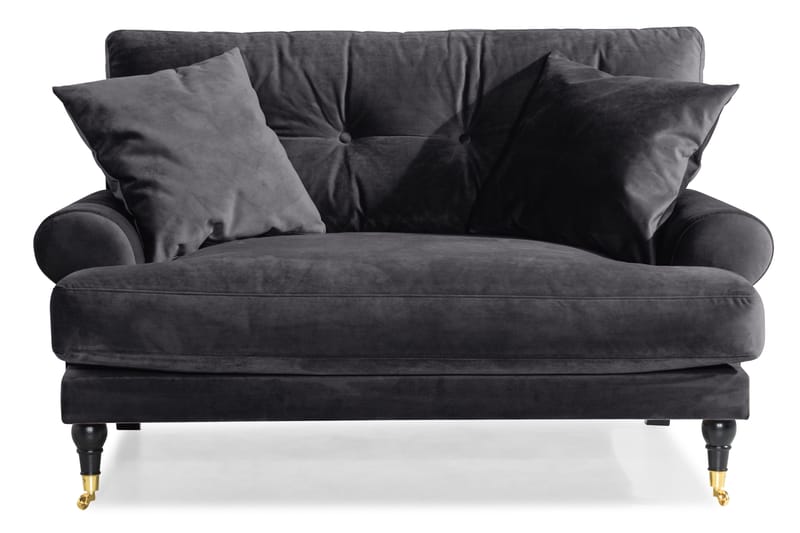 Andrew Loveseat Sammet - Mörkgrå/Mässing - Möbler - Stolar & fåtöljer - Fåtölj