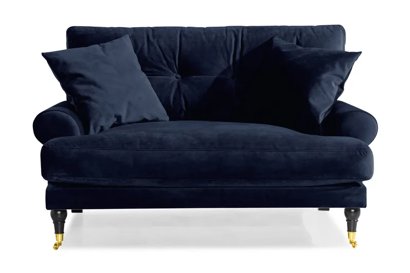 Andrew Loveseat Sammet - Midnattsblå/Mässing - Möbler - Stolar & fåtöljer - Fåt ölj