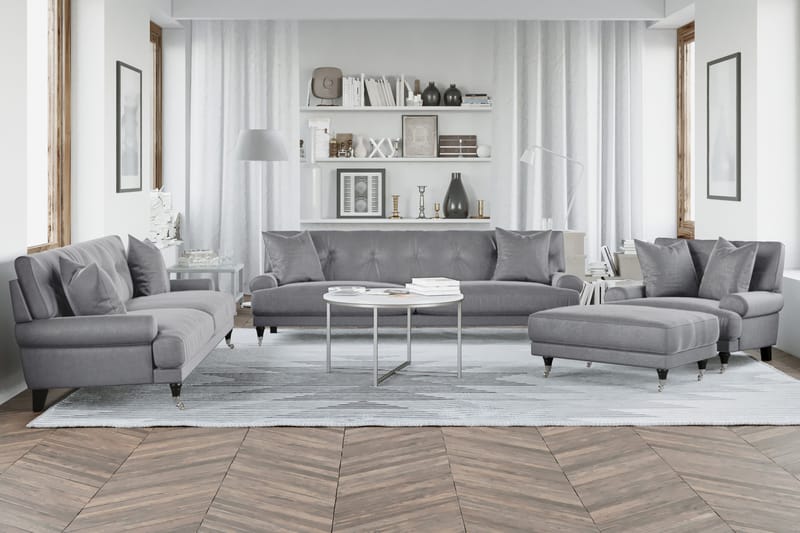 Andrew Loveseat Sammet - Silvergrå/Krom - Möbler - Stolar & fåtöljer - Fåtölj