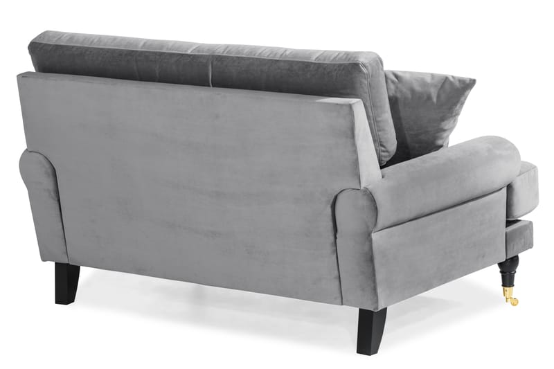 Andrew Loveseat Sammet - Silvergrå/Mässing - Fåtölj