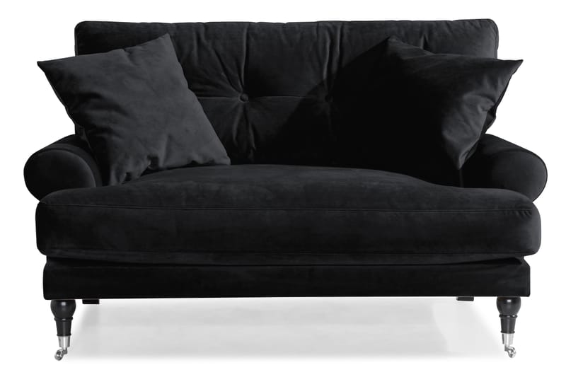 Andrew Loveseat Sammet - Svart/Krom - Möbler - Stolar & fåtöljer - Fåtölj