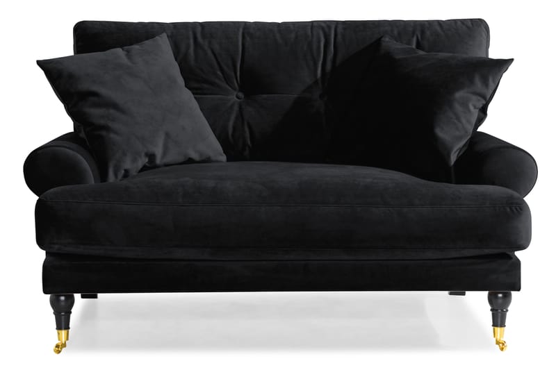 Andrew Loveseat Sammet - Svart/Mässing - Möbler - Stolar & fåtöljer - Fåtölj