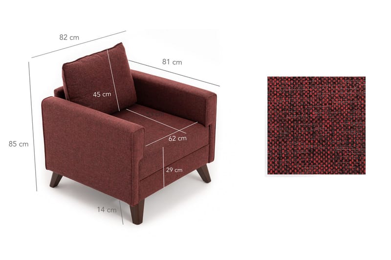 Antigua Fåtölj - Röd - Möbler - Stolar & fåtöljer - Fåtölj