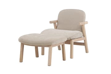 Armchair Rile Beige Fåtölj + Ottoman - Möbler - Stolar & fåtöljer - Fåtölj