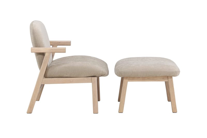 Armchair Rile Beige Fåtölj + Ottoman - Möbler - Stolar & fåtöljer - Fåtölj