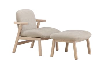 Armchair Rile Beige Fåtölj + Ottoman - Möbler - Stolar & fåtöljer - Fåtölj