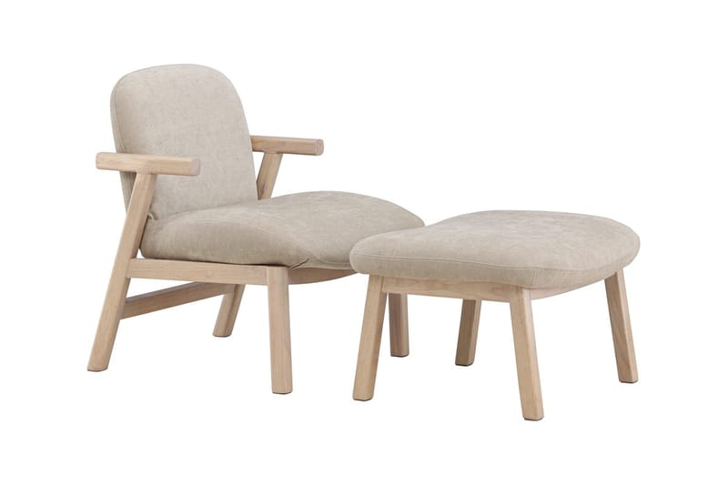 Armchair Rile Beige Fåtölj + Ottoman - Möbler - Stolar & fåtöljer - Fåtölj