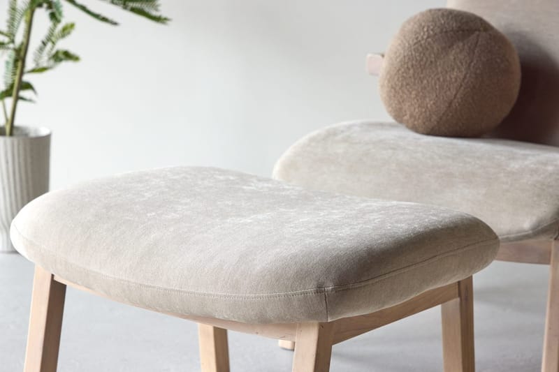 Armchair Rile Beige Fåtölj + Ottoman - Möbler - Stolar & fåtöljer - Fåtölj