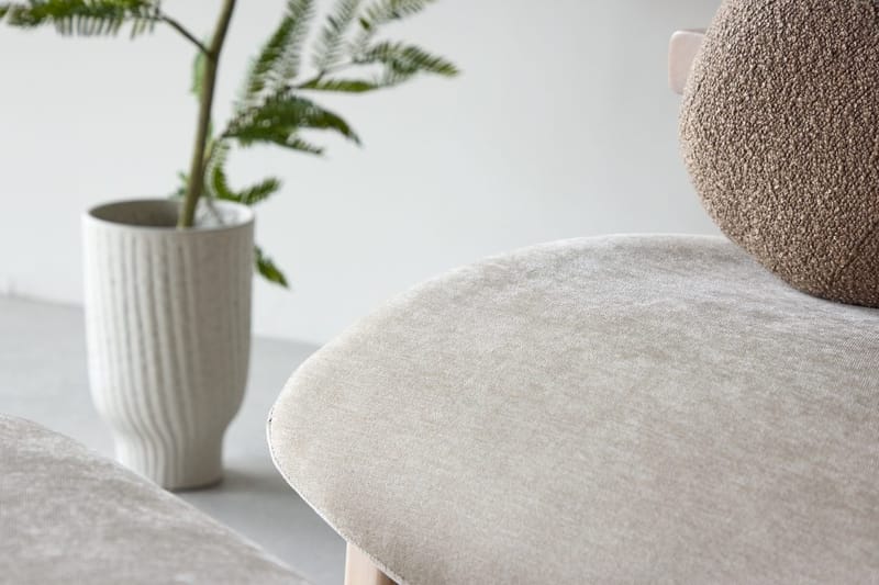 Armchair Rile Beige Fåtölj + Ottoman - Möbler - Stolar & fåtöljer - Fåtölj
