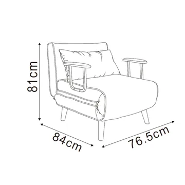 Bäddfåtölj Hannes 76,5x84x81 cm - grå - Möbler - Stolar & fåtöljer - Fåtölj - Bäddfåtölj