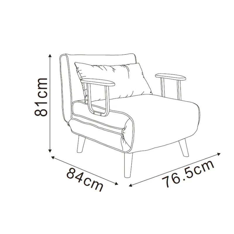 Bäddfåtölj Hannes 76,5x84x81 cm - grå - Möbler - Stolar & fåtöljer - Fåtölj - Bäddfåtölj