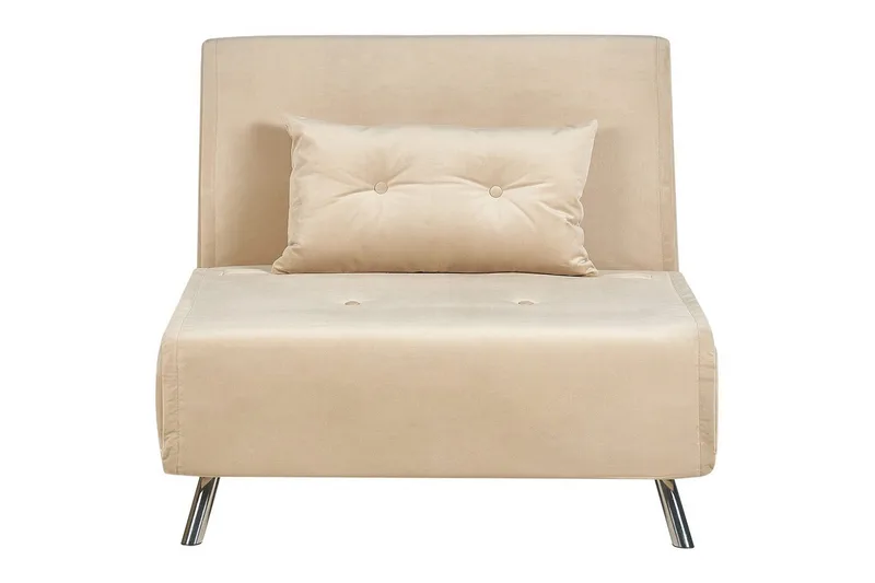 Bäddsoffa Farris - Beige, Silver - Möbler - Stolar & fåtöljer - Fåtölj - Bäddfåtölj