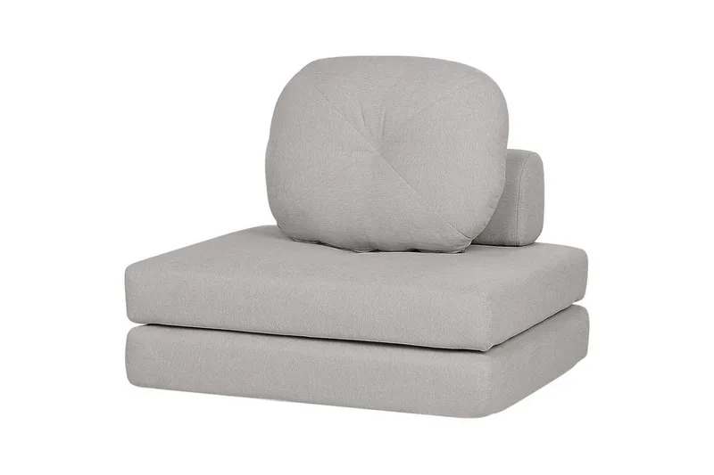 Bäddsoffa Olden - Grå/Polyester, 81x182 cm - Möbler - Stolar & fåtöljer - Fåtölj - Bäddfåtölj
