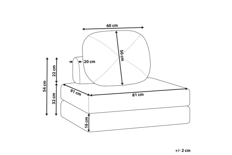 Bäddsoffa Olden - Grå/Polyester, 81x182 cm - Möbler - Stolar & fåtöljer - Fåtölj - Bäddfåtölj