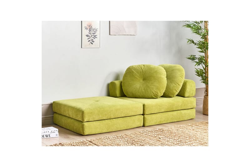 Bäddsoffa Olden - Ljusgrön/Manchestertyg, 81x182 cm - Möbler - Stolar & fåtöljer - Fåtölj - Bäddfåtölj