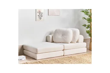 Bäddsoffa Olden - Vit/Bouclé, 81x182 cm - Möbler - Stolar & fåtöljer - Fåtölj - Bäddfåtölj