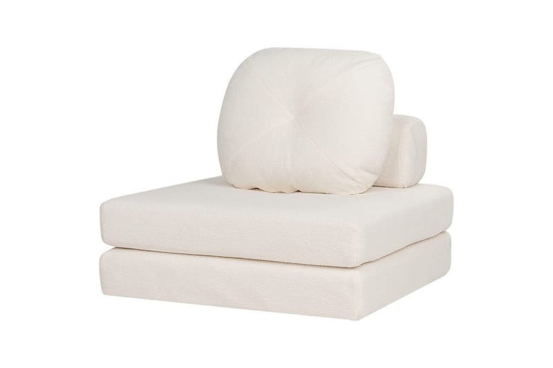 Bäddsoffa Olden - Vit/Bouclé, 81x182 cm - Möbler - Stolar & fåtöljer - Fåtölj - Bäddfåtölj